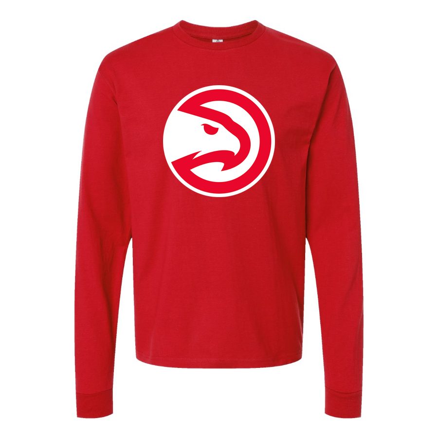 Men's Atlanta Hawks Long sleeves Cotton Blend T-Shirt - Red
