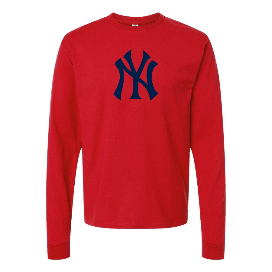 Men's New York Yankees Long sleeves Cotton Blend T-Shirt - Red