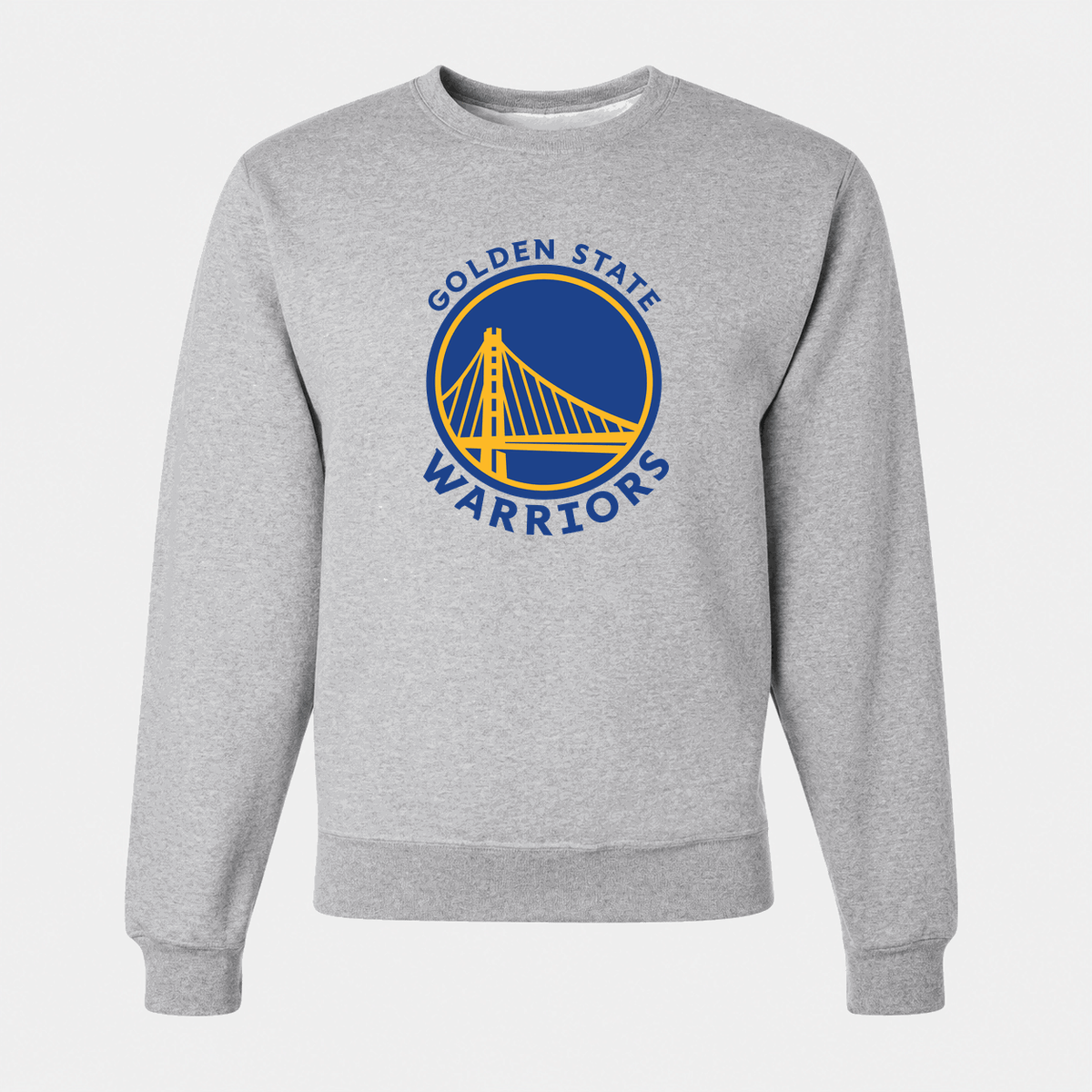 Men's Golden State Warriors Blue Logo Crewneck Sweatshirt - Gray