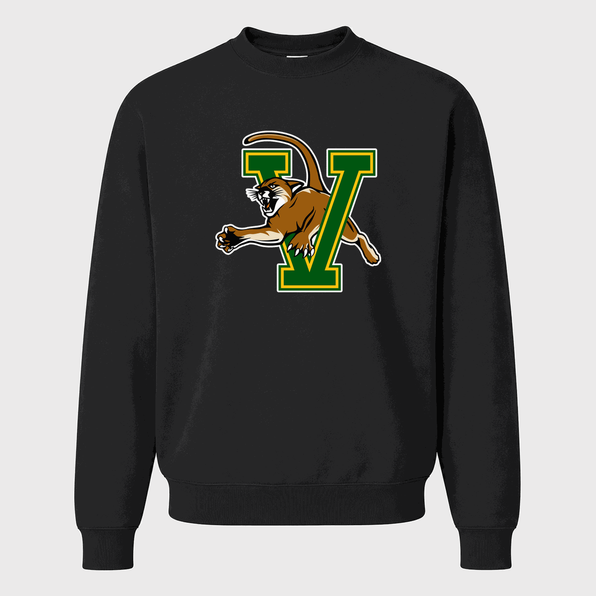 Men's Vermont Catamounts Crewneck Sweatshirt - Black
