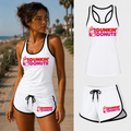 Women's Dunkin' Donuts tank top and shorts set in White