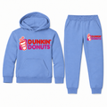 Dunkin Donuts youth hoodie and jogger set in Carolina Blue