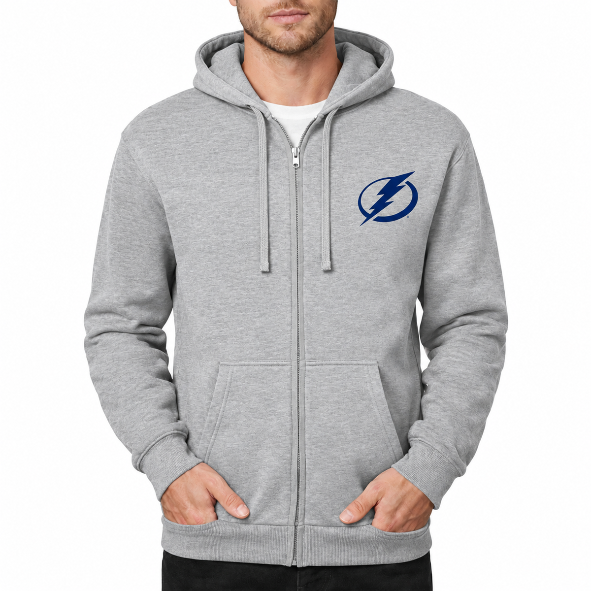 Men's Tampa Bay Lightning Zipper Hoodie - Grey