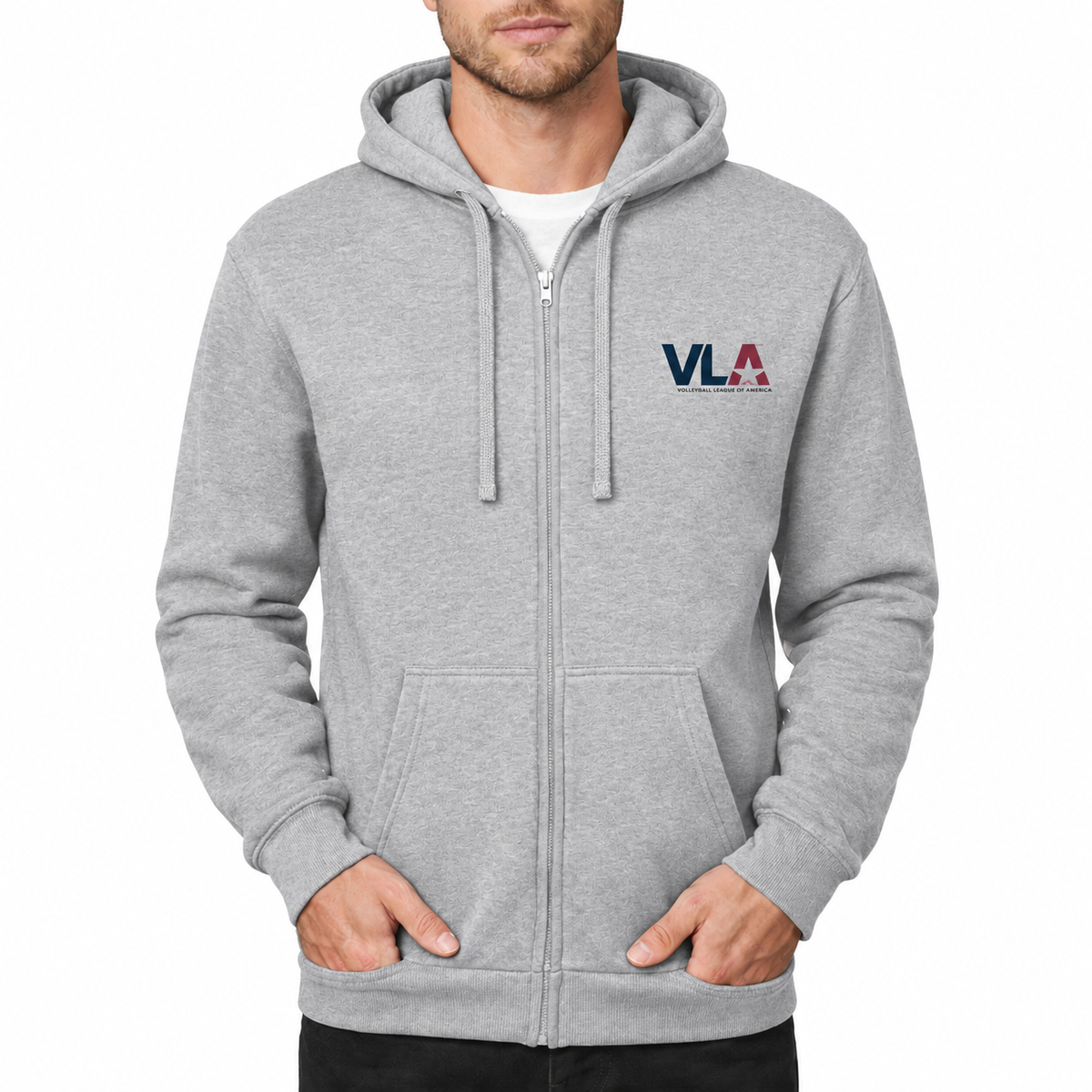 Men's American Volleyball League Zipper Hoodie - Grey