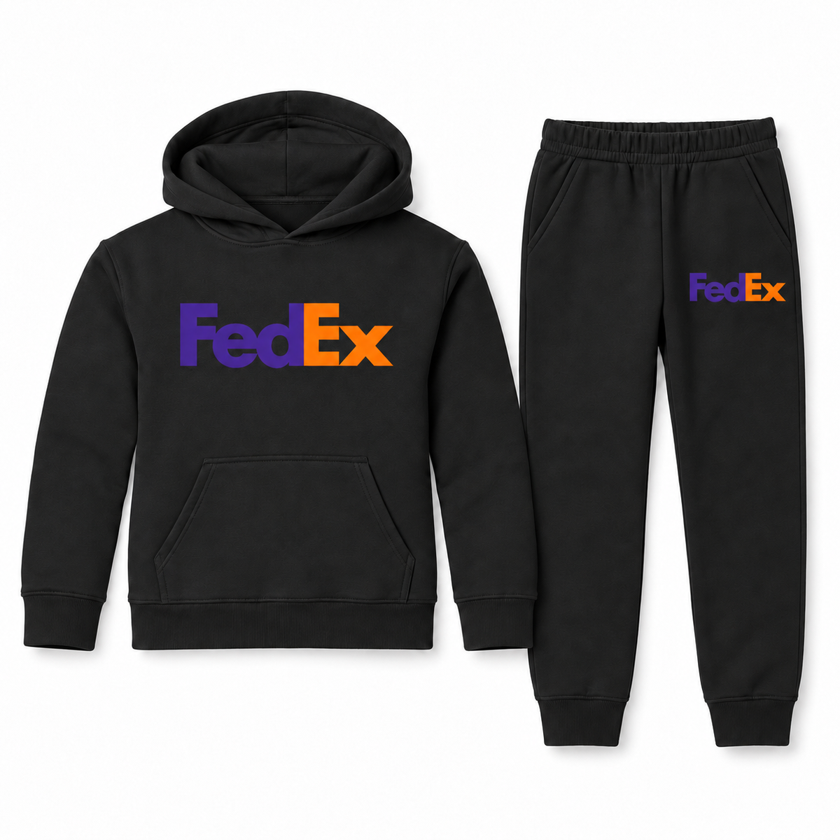 FedEx youth hoodie jogger set - Black