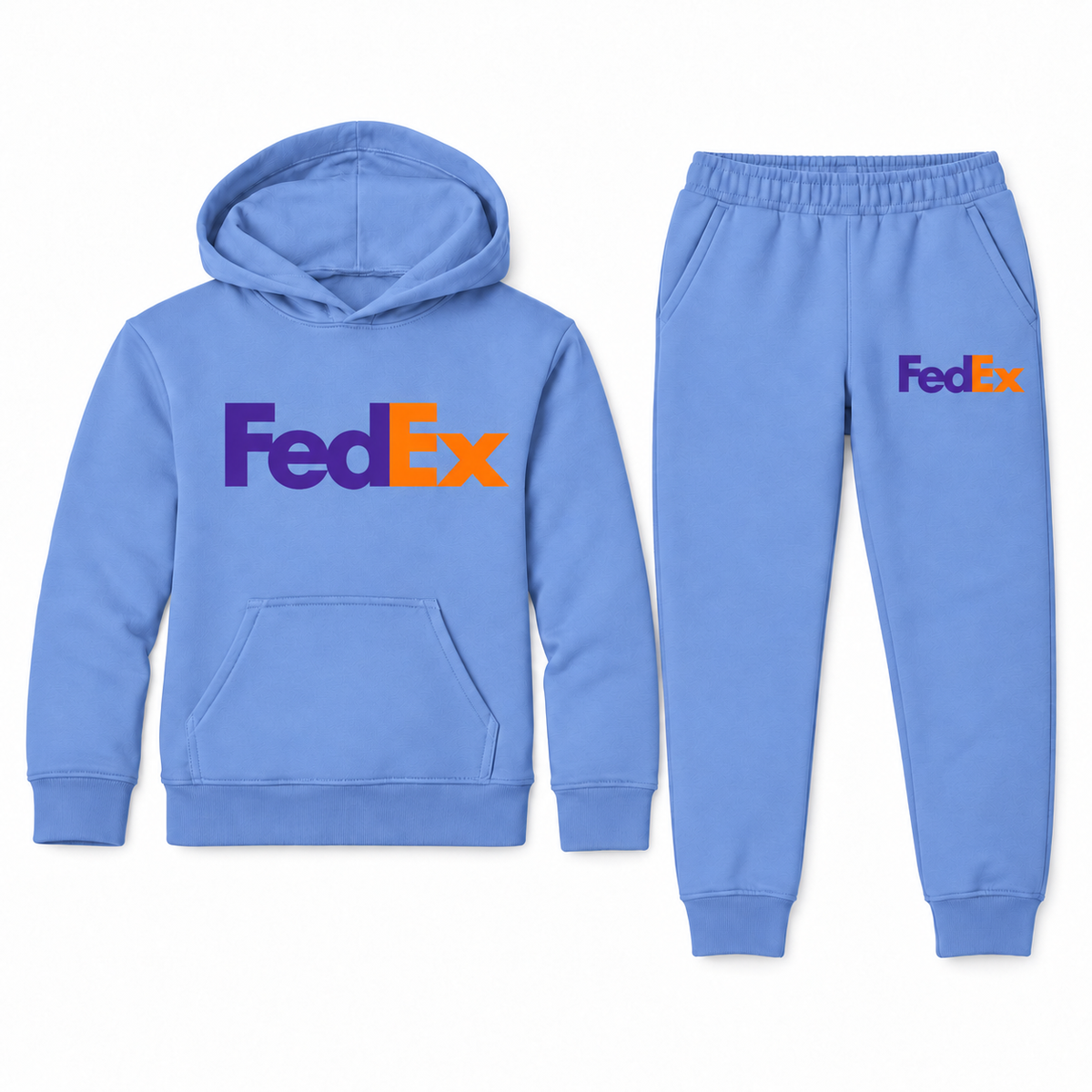 FedEx youth hoodie jogger set - Carolina Blue