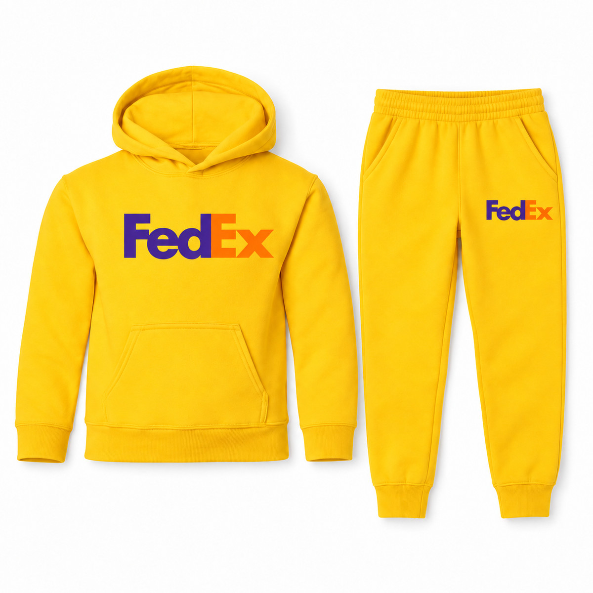 FedEx youth hoodie jogger set - Yellow
