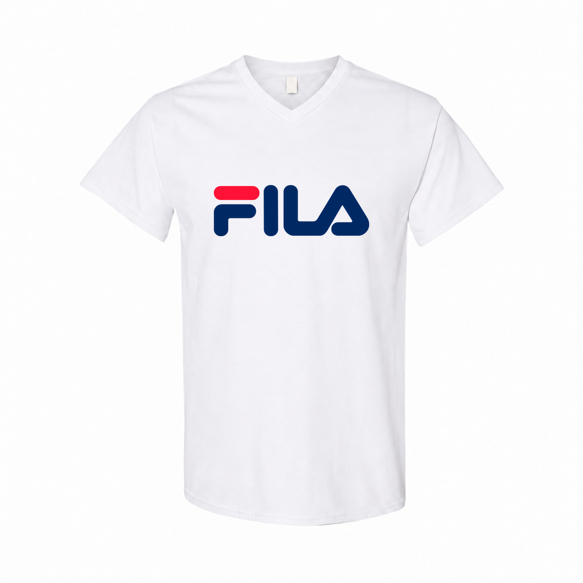 Fila men's cotton V-neck T-shirt — White