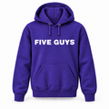 Five Guys Youth Large pullover hoodie, Purple, ages 10–12
