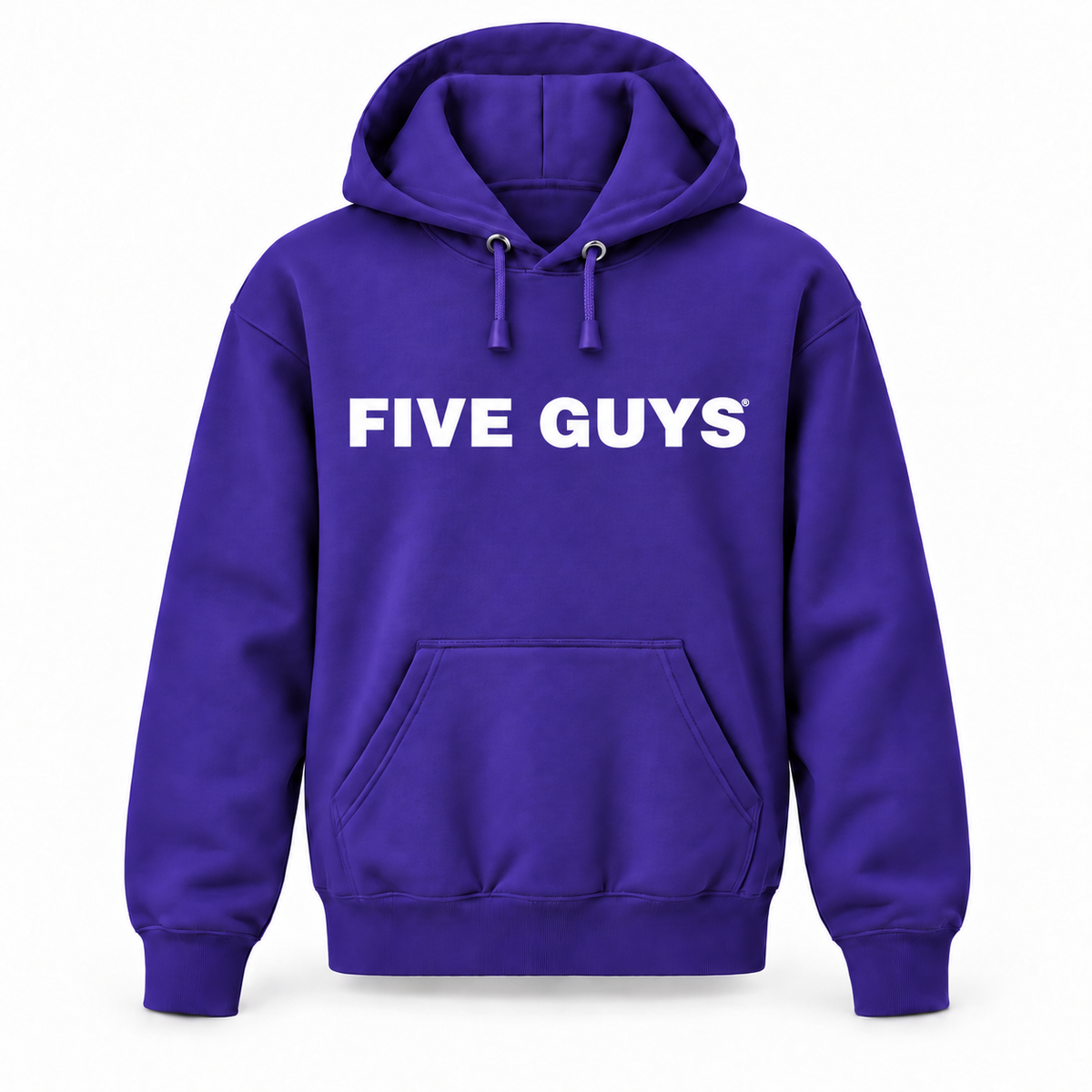 Five Guys Youth Large pullover hoodie, Purple, ages 10–12