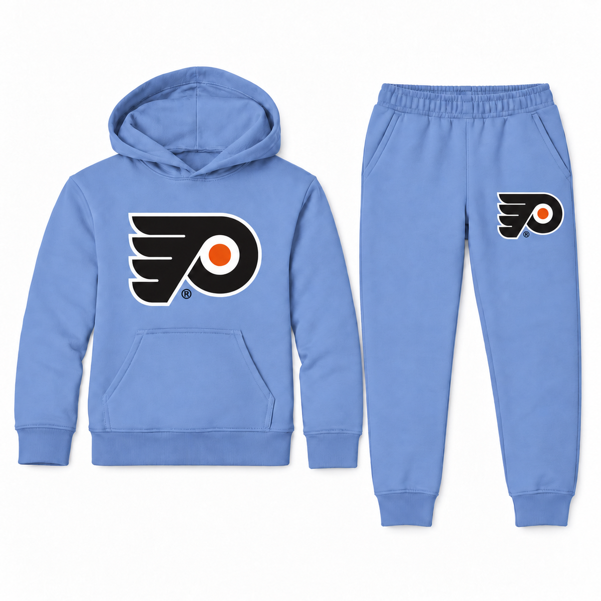 Philadelphia Flyers youth hoodie and jogger set in Carolina Blue