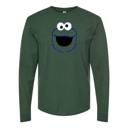 Youth  Sesame Street Cookie Monster face Long sleeves T-Shirt