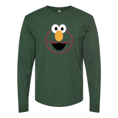 Men's Sesame Street Elmo Face Long sleeves T-Shirt