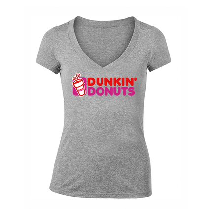 Women's Dunkin Donuts  V Neck T-Shirt