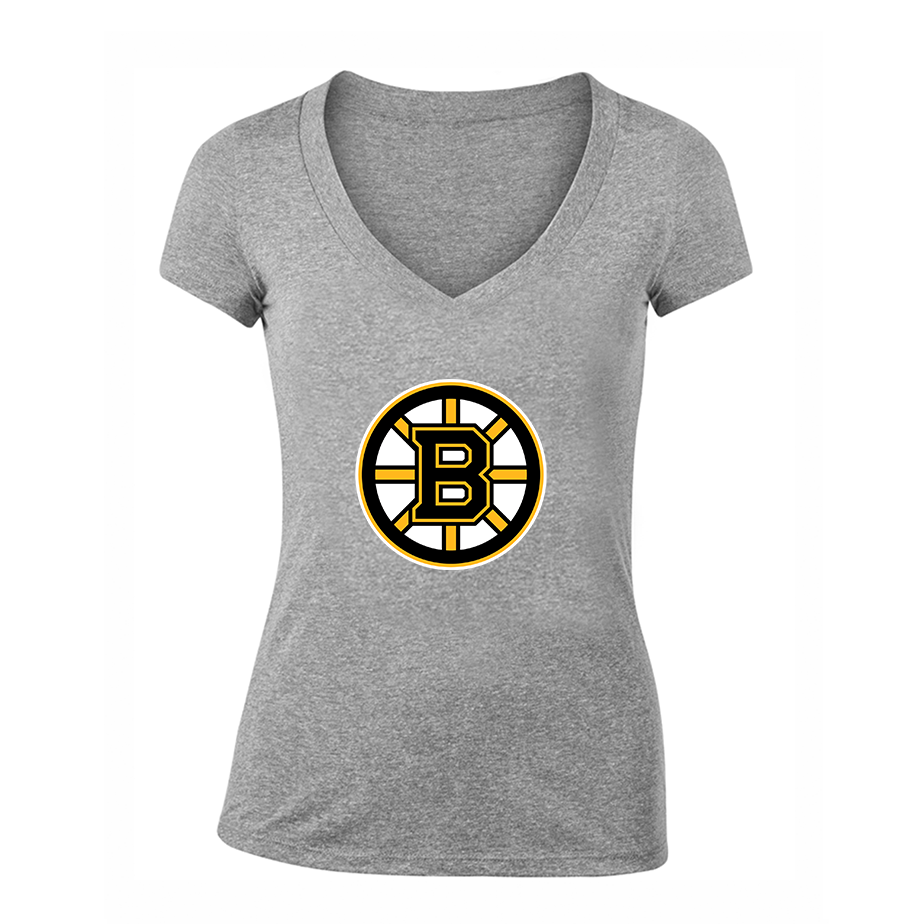 Women's NHL Boston Bruins V Neck T-Shirt