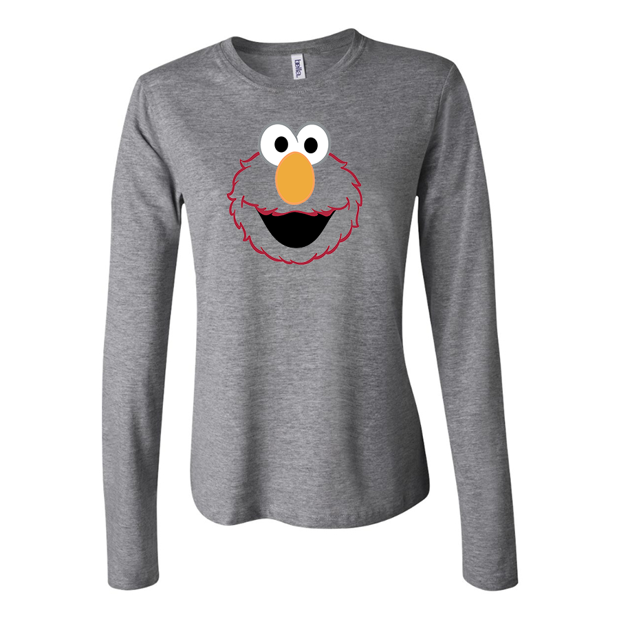 Women's Sesame Street Elmo Face Long Sleeve T-Shirt