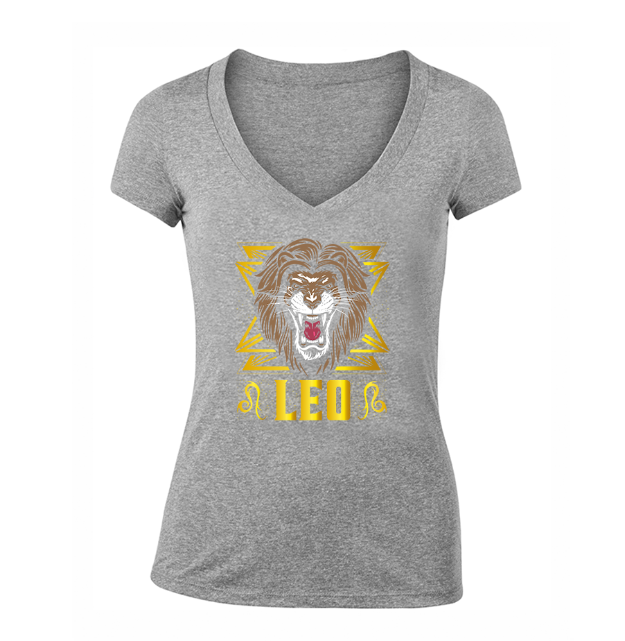 Women's Leo Zodiac Sign V Neck T-Shirt