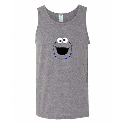 Men's Sesame Street Cookie Monster face Tank Top