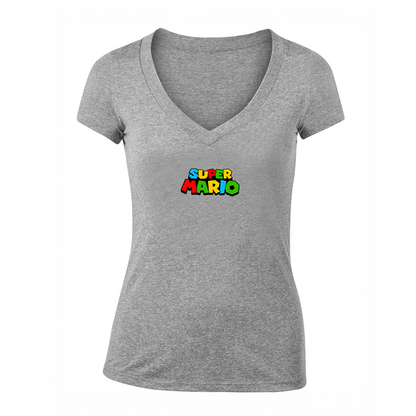 Women's Super Mario V Neck T-Shirt