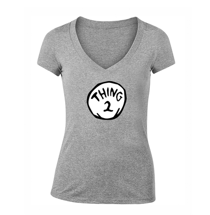 Women's  Dr. Suess Thing 2 V Neck T-Shirt