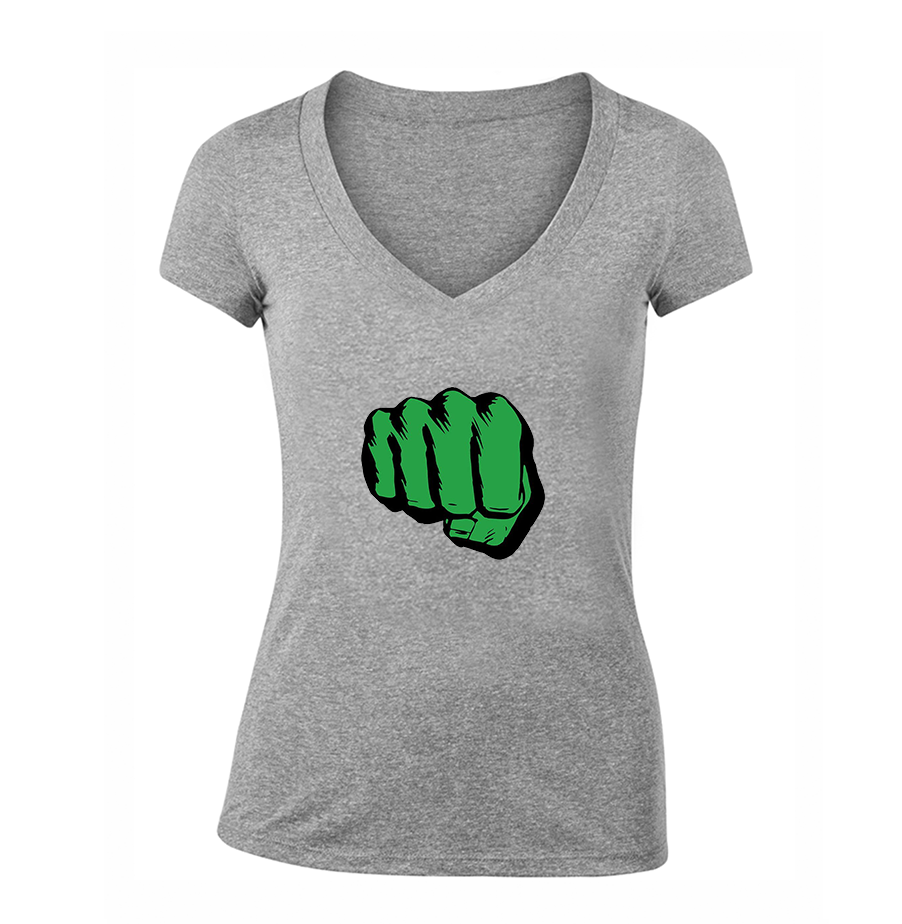 Women's Hulk Punch V Neck T-Shirt