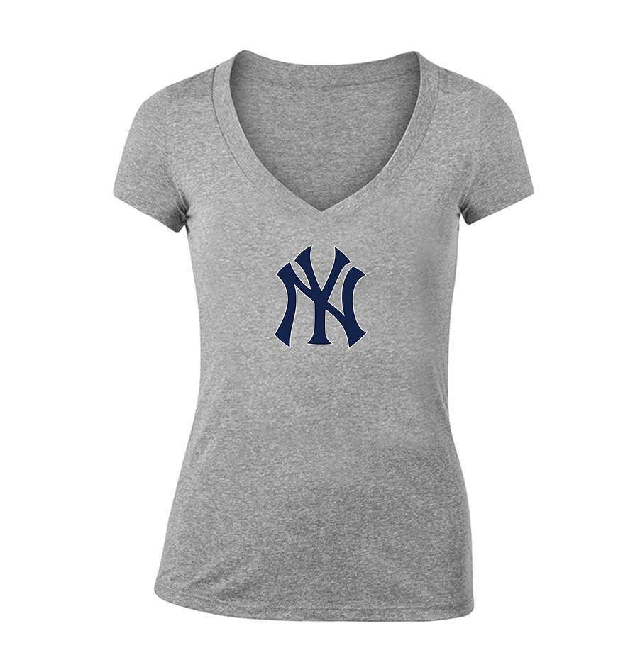 Women's New York NY Yankees Baseball V-Neck T-Shirt