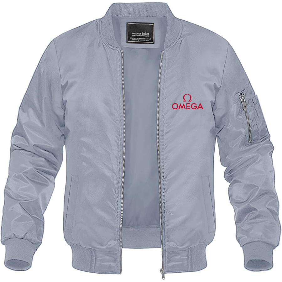 Men's Omega Lightweight Bomber Jacket Windbreaker Softshell Varsity Jacket Coat