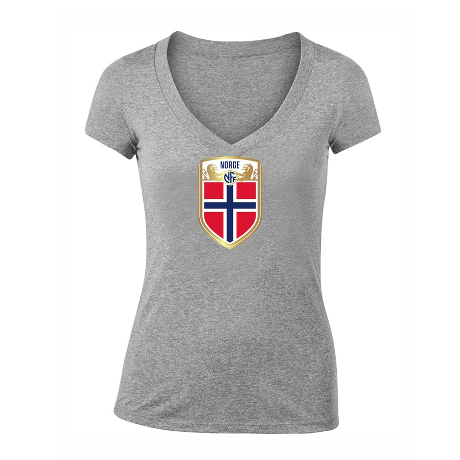 Women's Norway Soccer V-Neck T-Shirt