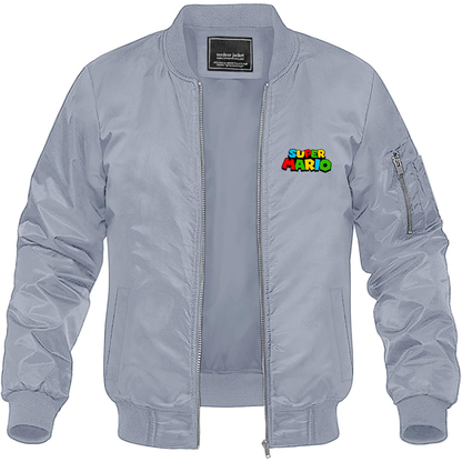 Men's Super Mario Lightweight Bomber Jacket Windbreaker Softshell Varsity Jacket Coat