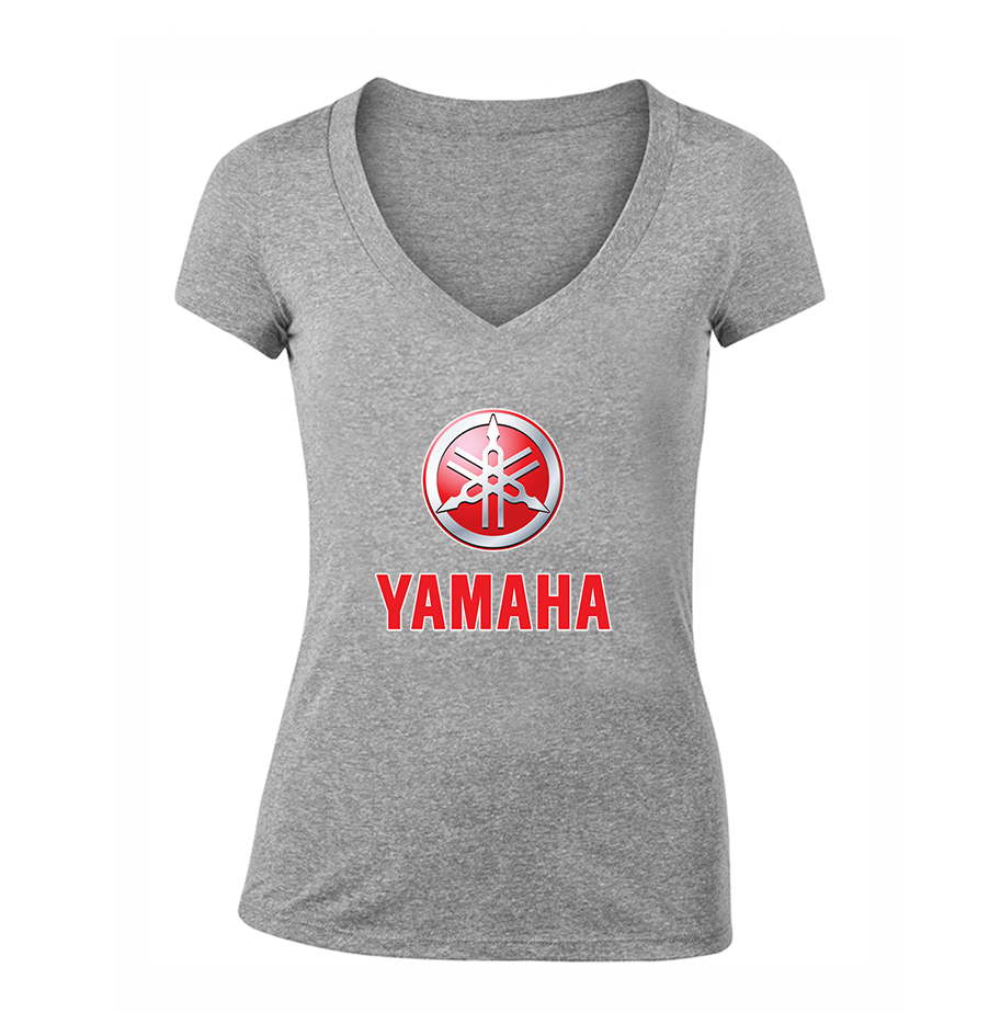 Women's Yamaha Bike Motorcycle V-Neck T-Shirt