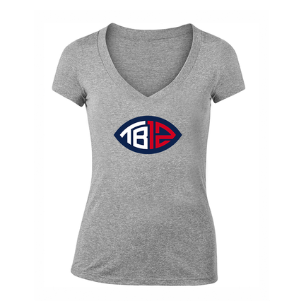 Women's  Tom Brady 12 V Neck T-Shirt