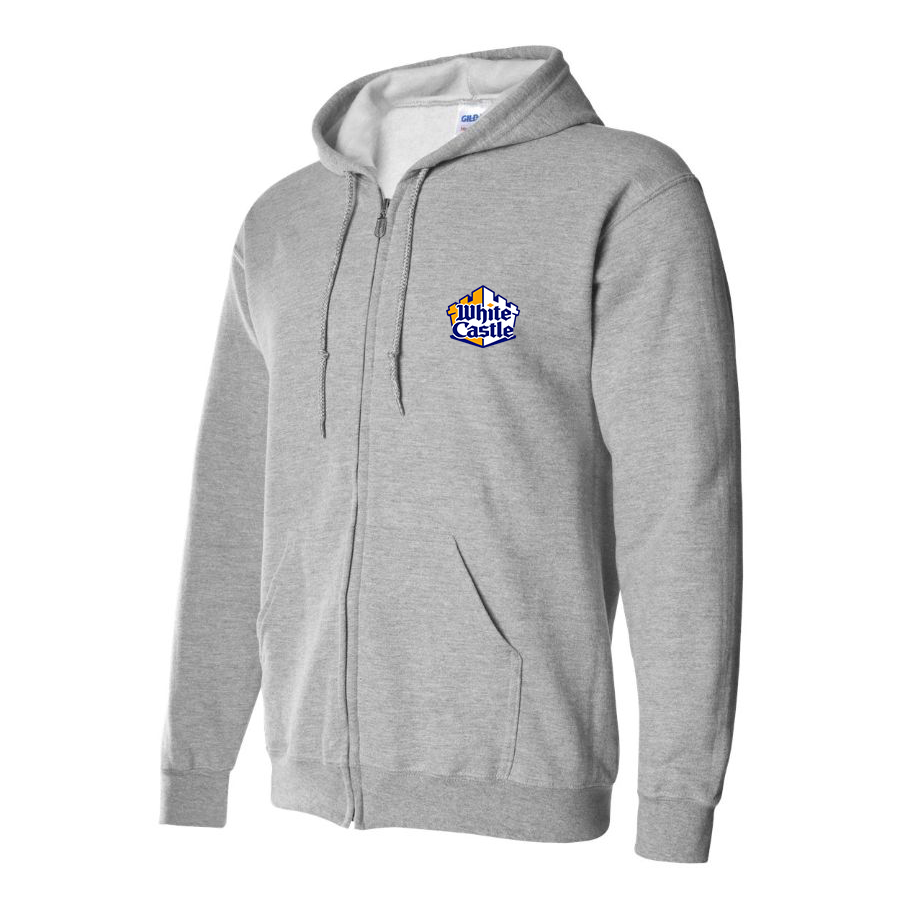 Men's White Castle Zipper Hoodie