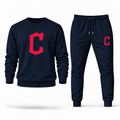 Cleveland Guardians crewneck sweatshirt and jogger set in Navy