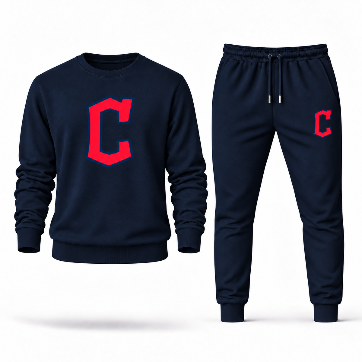 Cleveland Guardians crewneck sweatshirt and jogger set in Navy