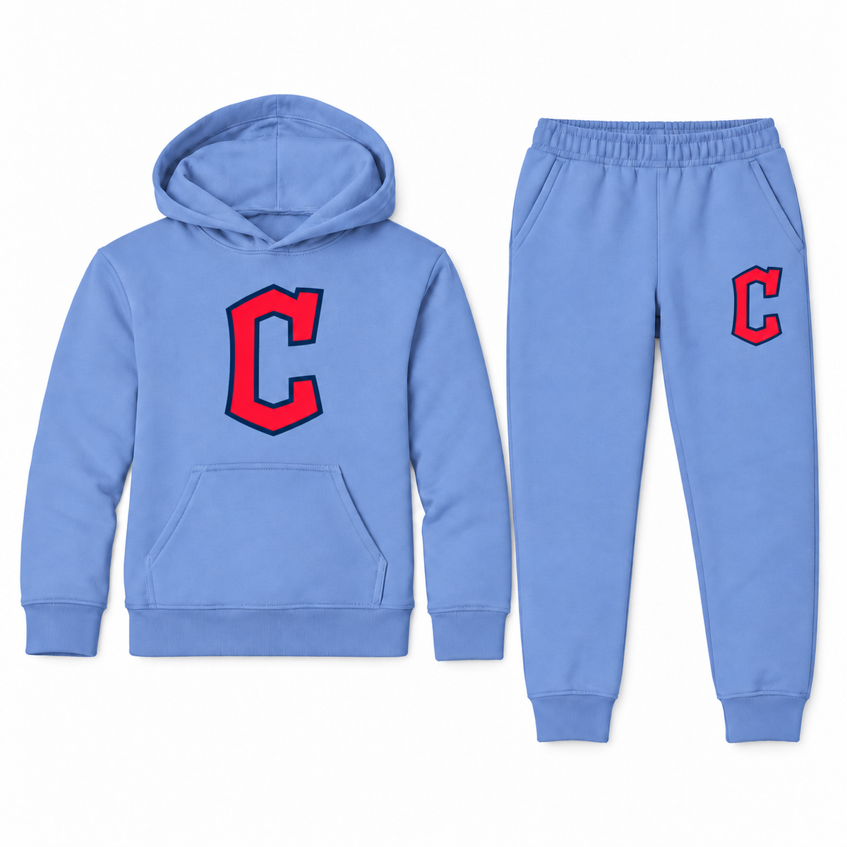 Cleveland Guardians youth hoodie and jogger set in Carolina Blue