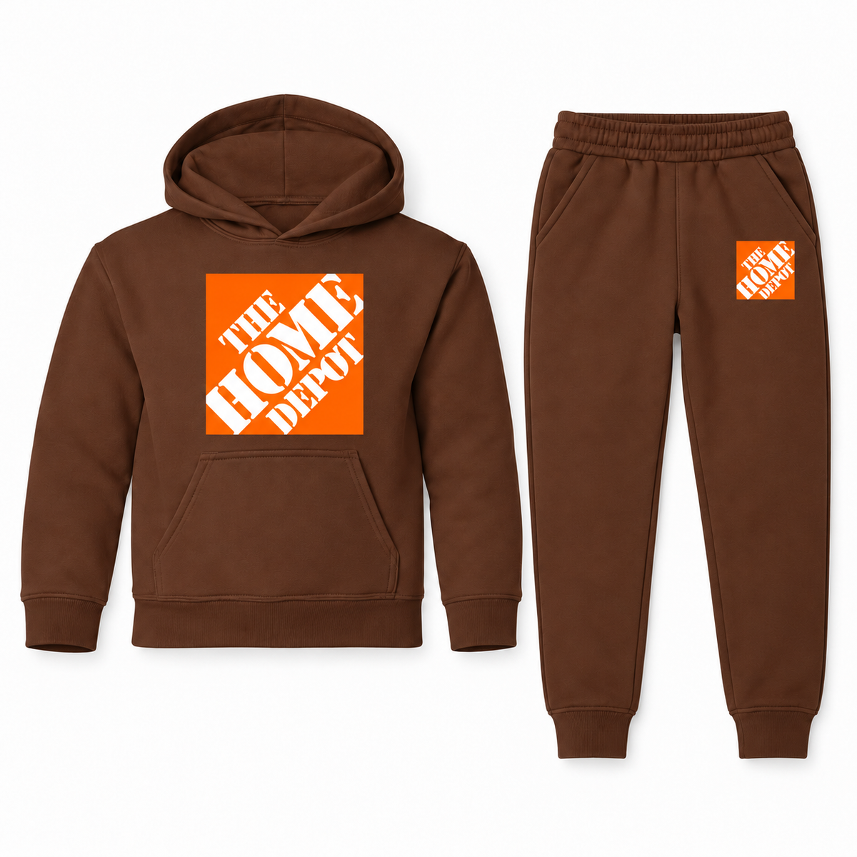 The Home Depot youth hoodie and jogger set in Brown