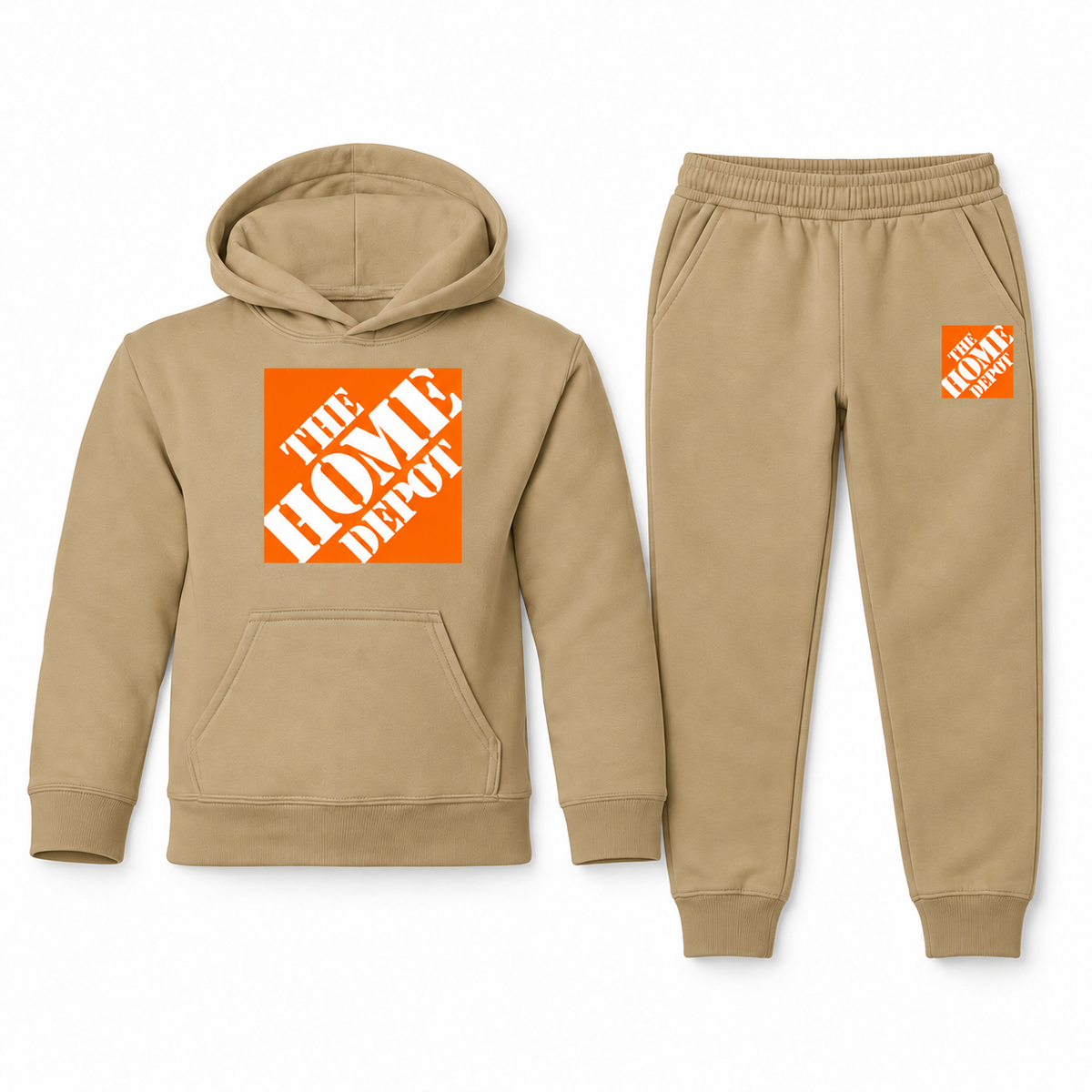 The Home Depot youth hoodie and jogger set in Khaki