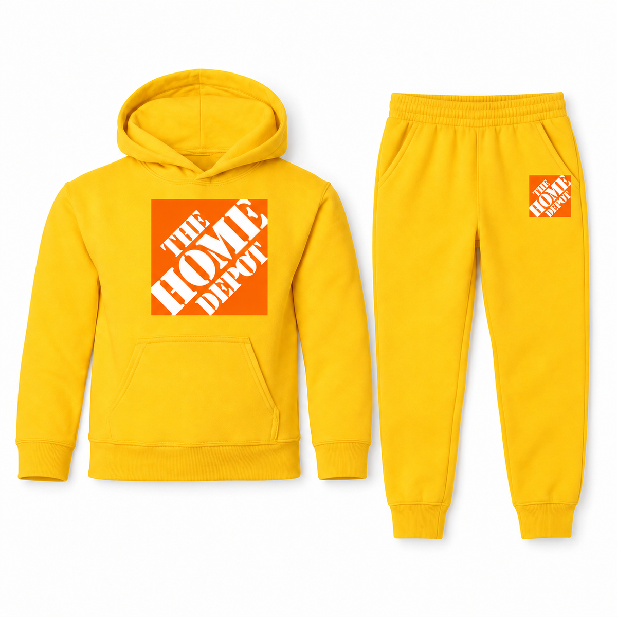 The Home Depot youth hoodie and jogger set in Yellow