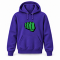 Youth Hulk Punch sale pullover hoodie in Purple, front design