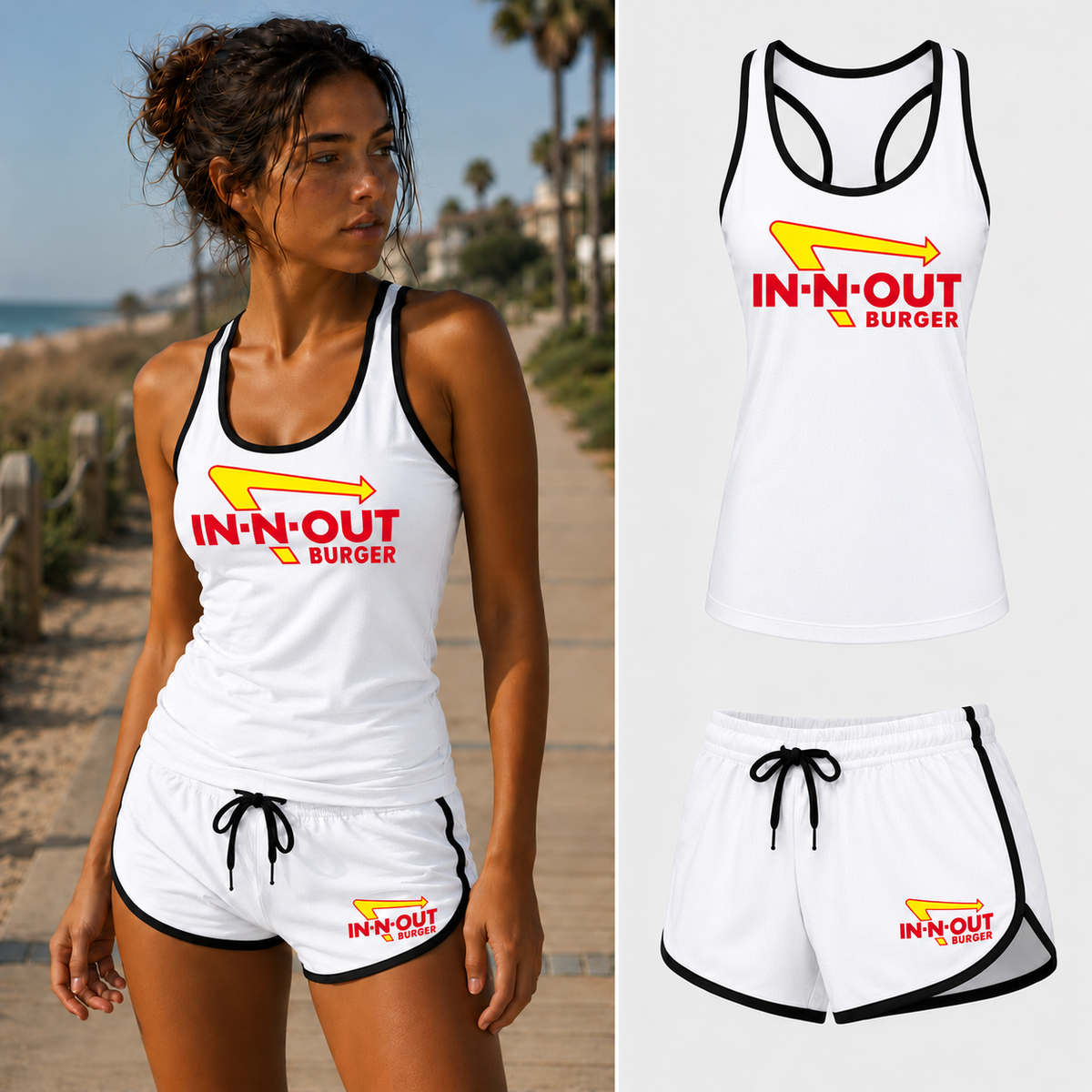 Women's in n out burger set white