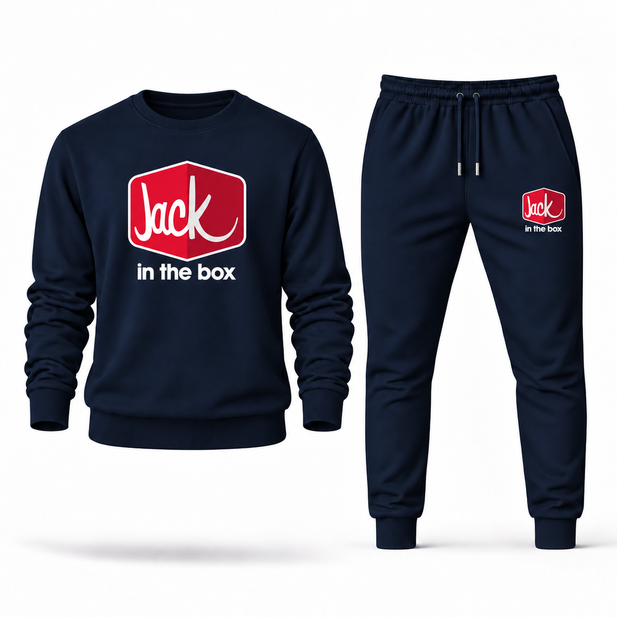 Men's Jack In The Box crewneck sweatshirt and joggers set — Navy