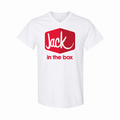 Jack in the Box men's cotton V-neck T-shirt — White