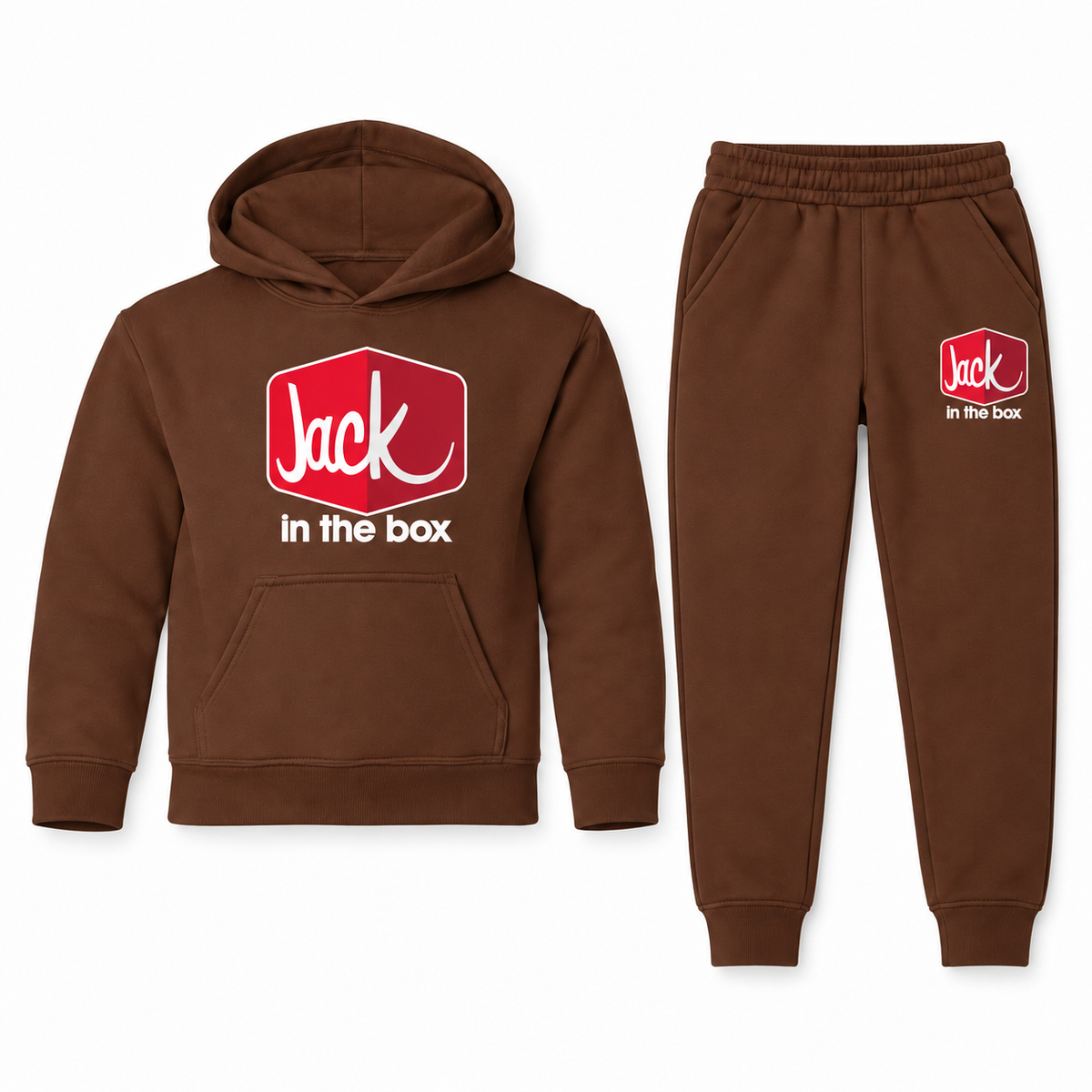 Youth Jack In The Box hoodie and joggers set — Brown
