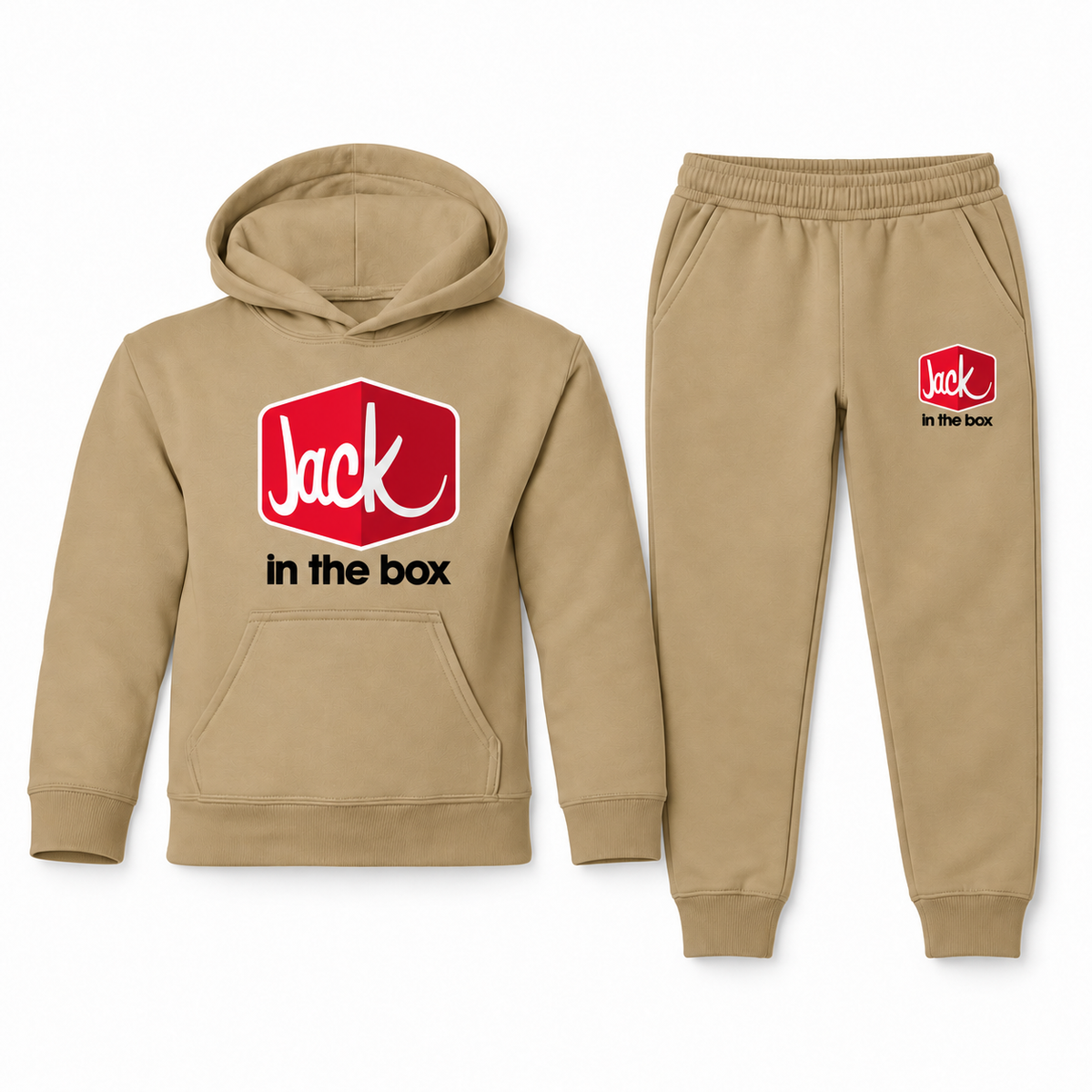 Youth Jack In The Box hoodie and joggers set — Khaki