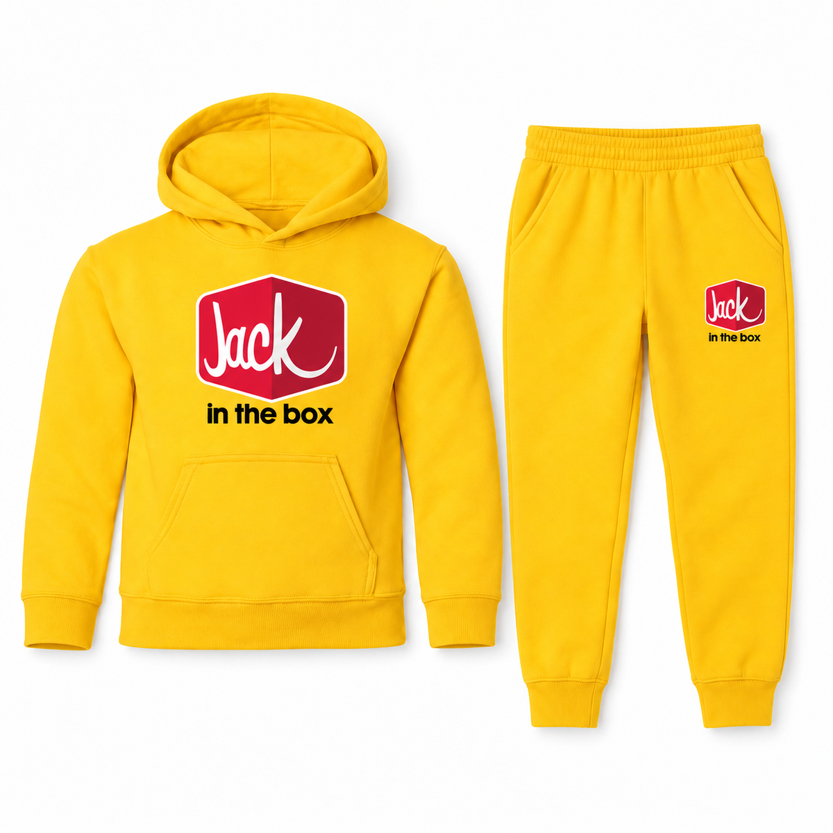 Youth Jack In The Box hoodie and joggers set — Yellow