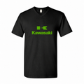 Kawasaki men's cotton V-neck T-shirt — Black