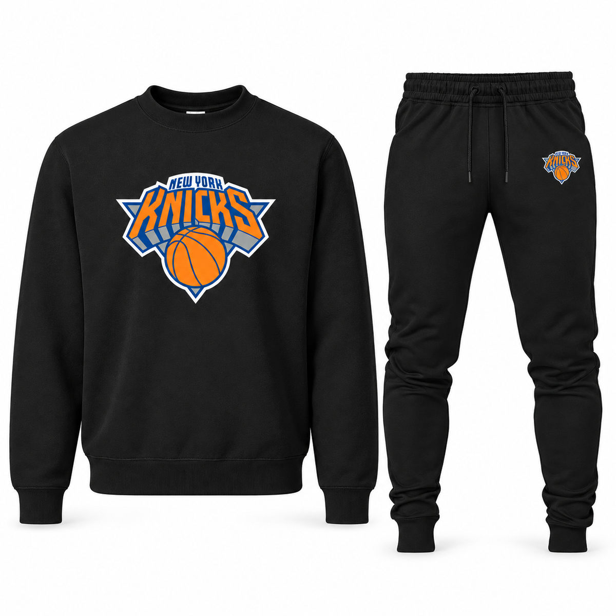 Men's New York Knicks sweatshirt and joggers set, Black