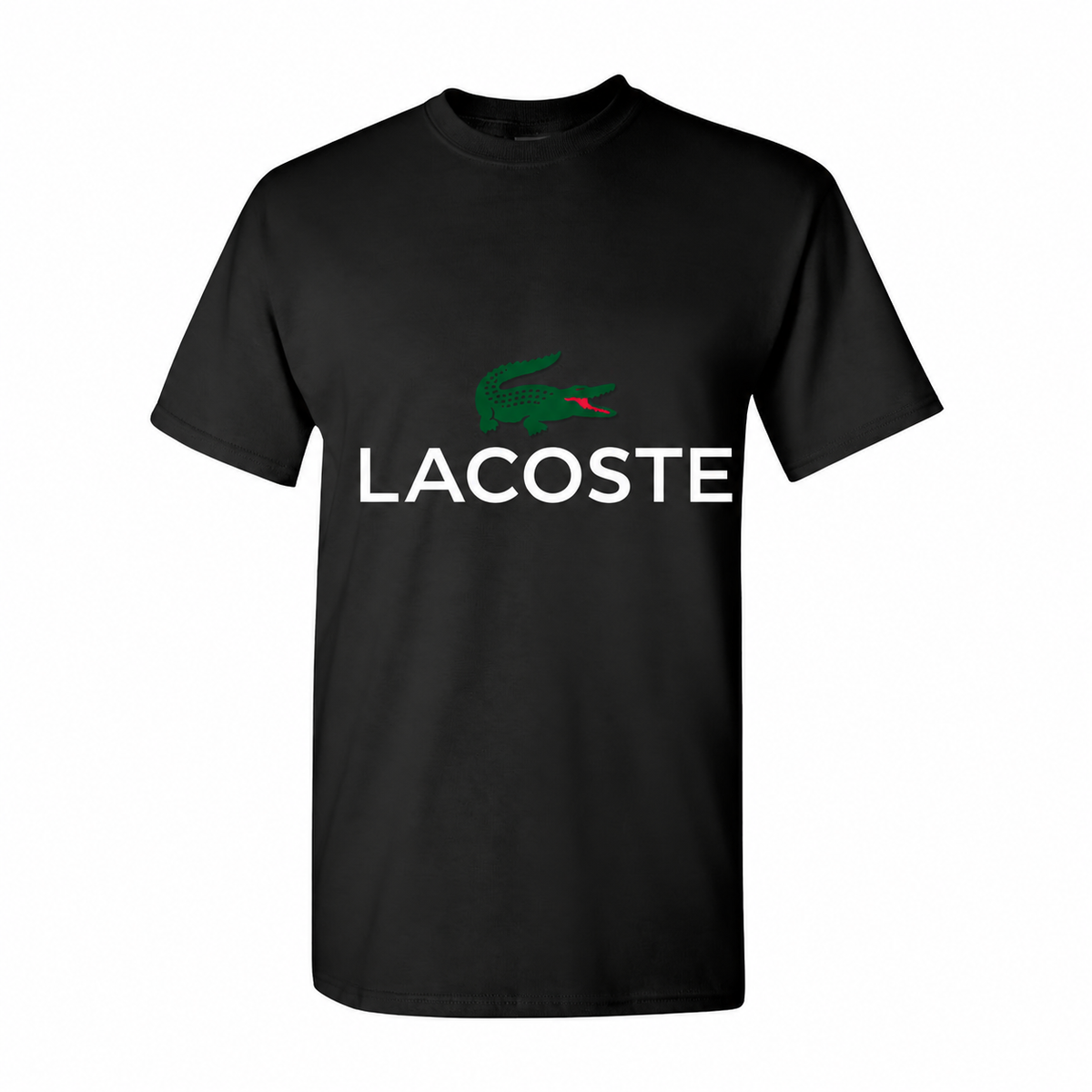 Men's Lacoste Cotton T-Shirt - Black with white lettering
