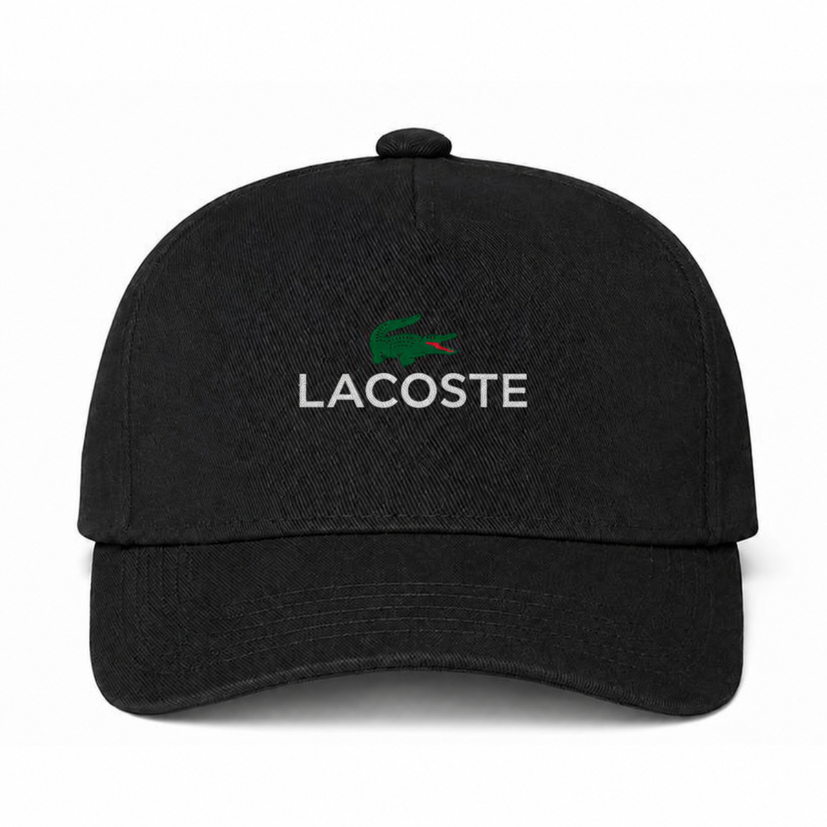 Lacoste Logo Black Dad Baseball Cap Hat | white lettering