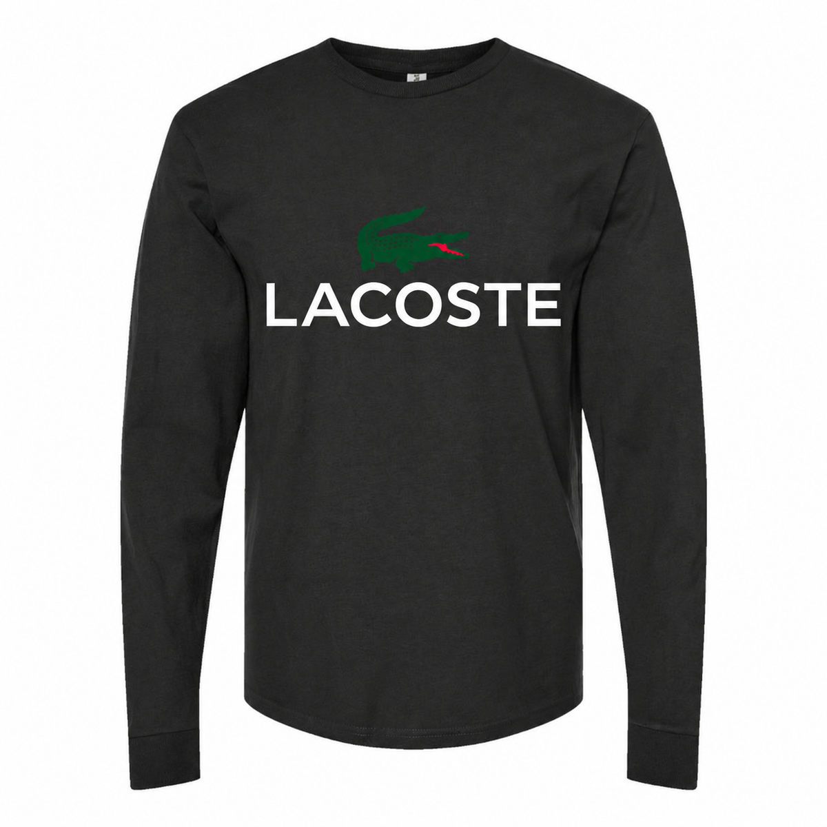 Lacoste cotton long sleeve tee with white lettering